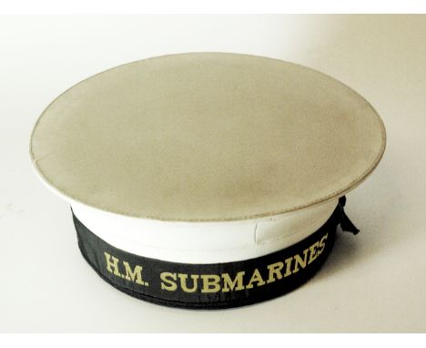 A World War II British Navy H. M. Submarines corps cap made by Compton & Webb Ltd.