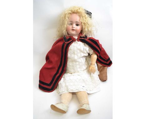 Simon &amp; Halbig number 1078 doll in white dress with red cloak