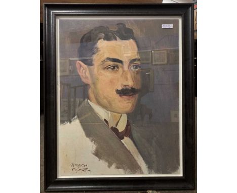 Alfred Hugh Fisher (British, 20th century), portrait of a gentleman, oil on canvas, signed, 25x19ins, framed and glazed.