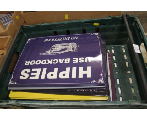 A QUANTITY MODERN ENAMEL SIGNS 