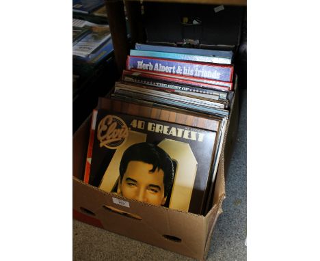 A BOX OF LP RECORDS TO INCLUDE ELVIS