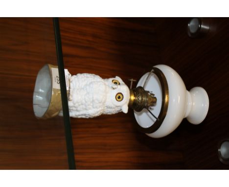 A VINTAGE CERAMIC OWL LAMP