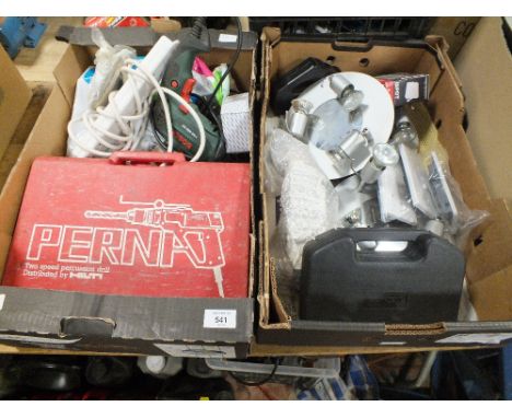 TWO MIXED TRAYS OF ELECTRICALS TO INC TOOLS