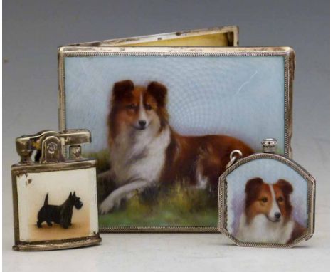 Ronson petrol lighter in a sterling silver case by Art Metalworks Inc, Newark, NJ, US Patent 19,023, decorated in guilloche e