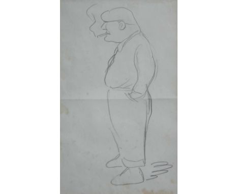 Sir Max Beerbohm N.E.A.C., N.P.S. (1872-1956), Caricature of Lord Northcliffe, unsigned, dated '22nd Jan. 1955' on verso by E