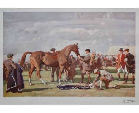 After Sir Alfred James Munnings P.R.A. (1878-1950), "The Red Prince Mare", signed in pencil in the margin, published by Frost