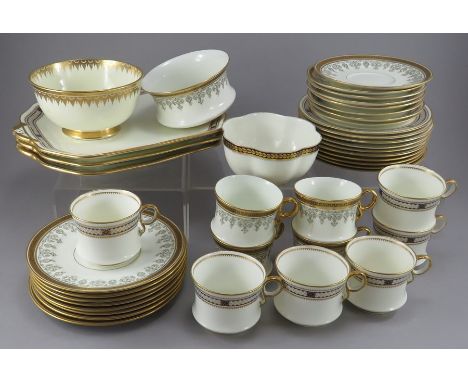 Two nineteenth and one twentieth century part porcelain tea services; To include an eight piece pattern 988 tea service, c.18