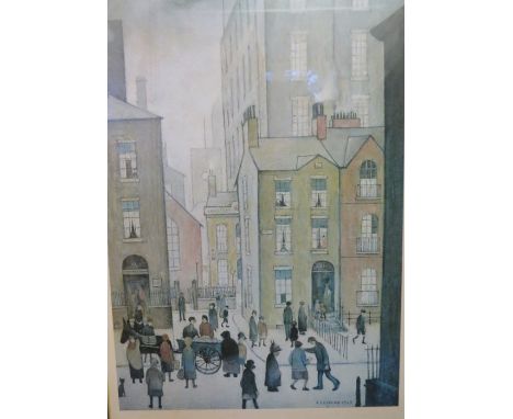 After L S Lowry" At the seaside", "VE Celebrations", "Hawkers Cart"Photo lithograph, 50 x 60cm the largest (3)Provenance: Fro