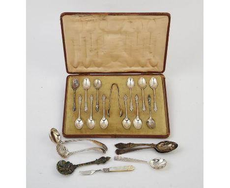 
	
		Y&nbsp;An Edwardian cased set of twelve silver Apostle spoons and a pair of sugar tongs by Maxfield &amp; Sons Ltd., She