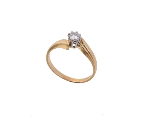 
	
		A single stone diamond ring, the brilliant cut diamond estimated to weigh 0.22 carats within an eight claw setting, to c