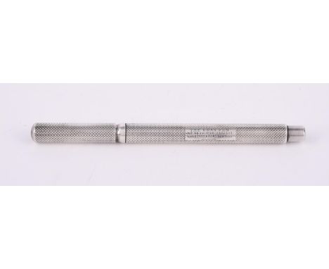 
	
		Mabie Todd &amp; Bard, The Swan Pen silver fountain pen, circa 1905, the engine turned silver cap and barrel, signed The