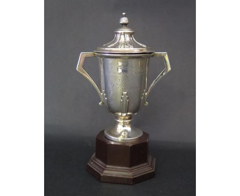 A George V Silver Presentation Trophy on stand, Birmingham  1932, W.N Ltd, 107g, 15cm overall height 