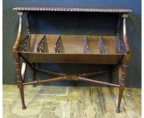 A Reproduction Victorian Style Floor Standing Book  Trough, 92cm wide 