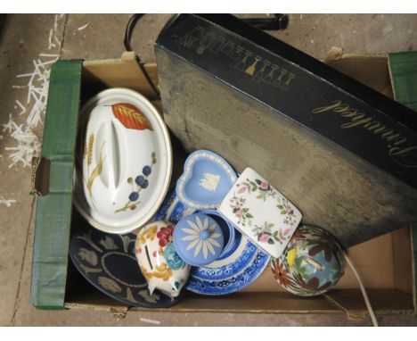 Royal Worcester Evesham, Wedgwood, boxed crystal glasses etc. 