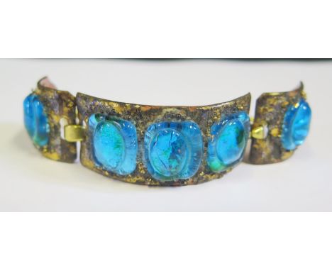 An Enamel and Glass Mounted Bracelet 