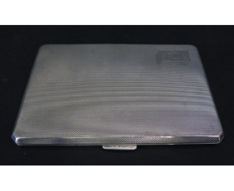 A George VI Silver Cigarette Case with engine turned decoration, Birmingham 1945, Smith &amp; Bartlam, 197g 