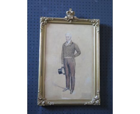 J.W. Childs? 1852, Full Length Portrait of The Duke of Wellington, watercolour, 42x27cm, framed &amp; glazed 