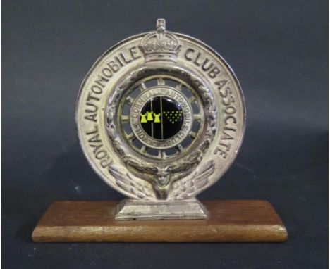 A Royal Automobile Club Association Devon &amp; Cornwall Badge by Elkington &amp; Co. Replacement central enamel plaque 
