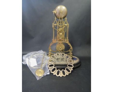 A 19th Century Single Fusee Skeleton Clock, 39cm tall. A/F 