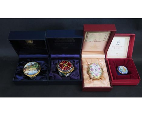 Two Staffordshire, Alstor and Royal Worcester Enamel Boxes 