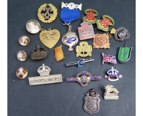 A Selection of Enamel and other Badges including Young Trawlers Union and military 