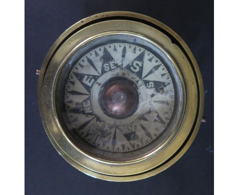 A Brass Gimbal Compass, c. 17cm wide 