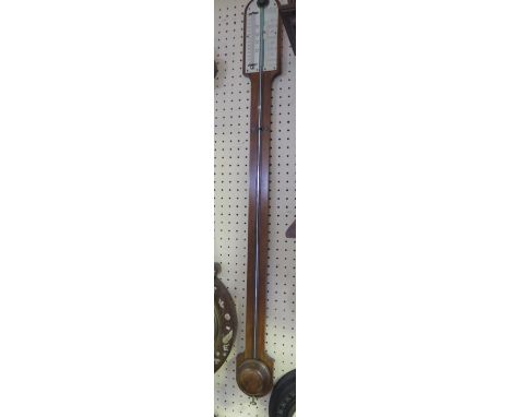 A 19th Century Mahogany Cased Stick Barometer by Abraham &amp; Co. of 20 Lord St. Liverpool with ivory dial, 91cm high. **PLE