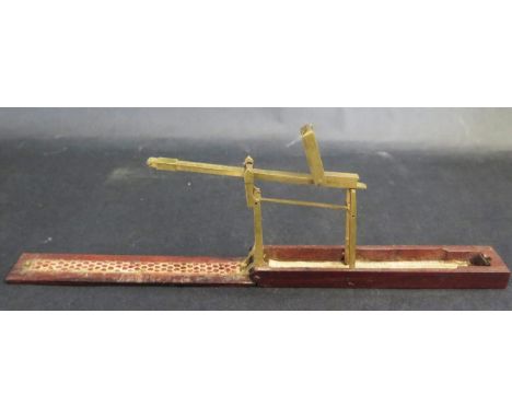 A 19th Century Mahogany and Brass Guinea Scales. Incomplete 