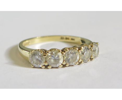 A 14ct Gold White Stone Set Ring, size M.5, 3.1g 