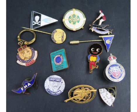A Selection of Enamel and other Badges including Calais 1915-1917 