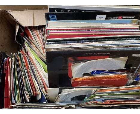 Collection of mostly 1960's &amp; 70's 45 rpm vinyl records including Fleetwood Mac, The Beatles and others, other vinyl reco