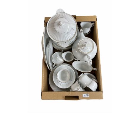 Chodziez Polish tea and dinner service decorated in white and gilt