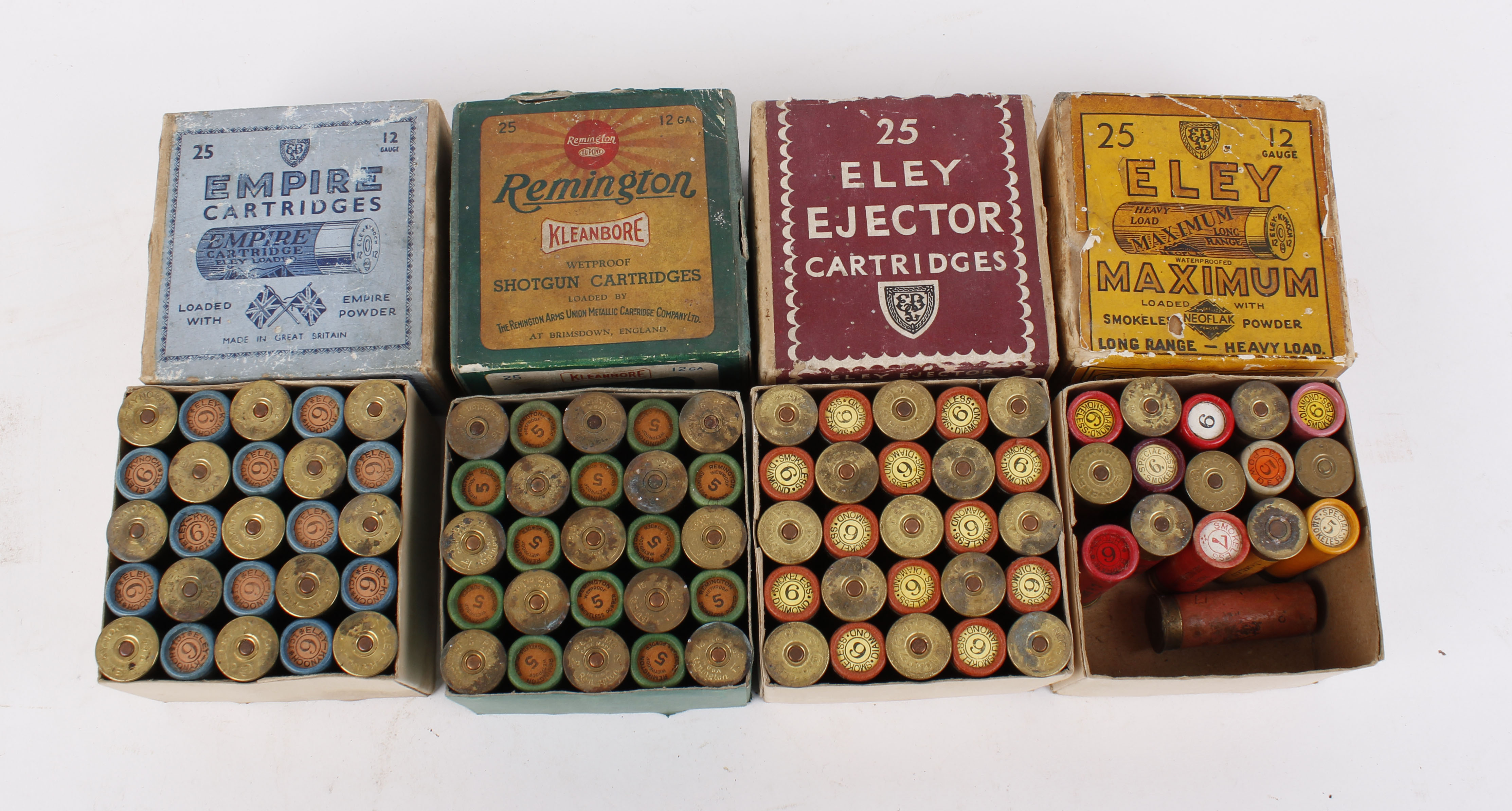 25 X 12 Bore Eley Ejector (brass Case) Cartridges, Boxed; 25 X 12 Bore 