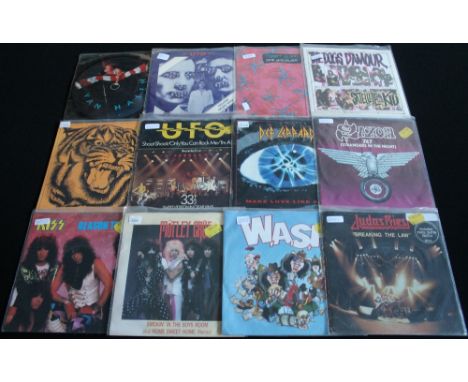 ROCK/HEAVY ROCK 7" - A killer collection of over 70 x 7" releases. Artists/titles include Thin Lizzy - Hollywood (pic disc), 