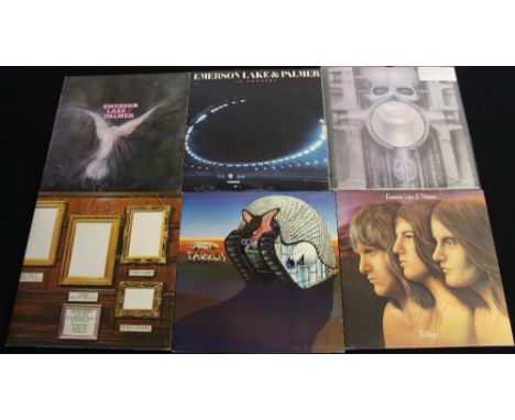 EMERSON, LAKE & PALMER - A well tuned pack of 6 x LPs. Titles are Tarkus (UK original 'E J Day' sleeve ILPS 9155, clean Ex, b