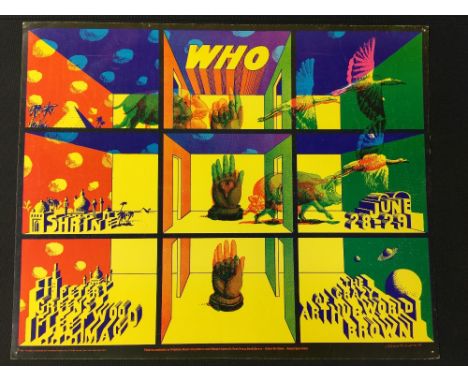 THE WHO - beautiful and scarce 1968 concert poster for their performance at the Shrine Auditorium on the 28th & 29th June 196