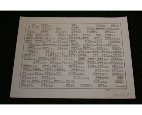 CREATION RECORDS - Pete Frame - The Creation Records Family Tree - Limited Edition Numbered Lithograph Number 1 / 100 - signe