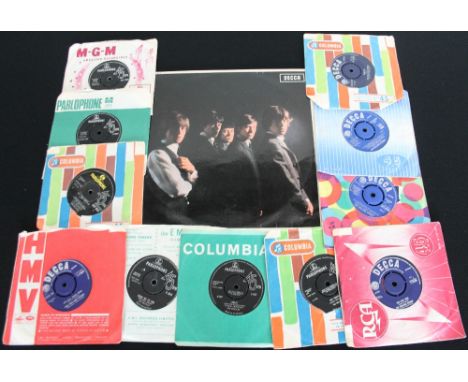 STONES/BEATLES - A great pack of 1 x LP and 11 x 7" singles. The LP is a lovely original UK copy of The Rolling Stones No. 1.