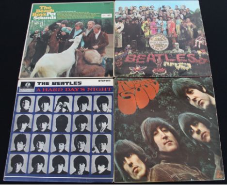 BEATLES/BEACH BOYS - Nice pack of 4 x LPs. Titles are Rubber Soul (fantastic early UK mono copy, PMC 1267 -4/-4, extremely st