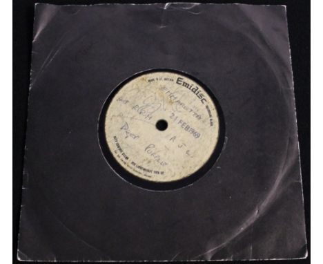 DEEP PURPLE - EMMARETTA ACETATE - An extremely rare acetate recording of this early 1969 release from deep purple. Issued by 