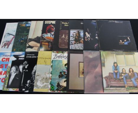 CROSBY/STILLS/NASH/YOUNG - A great selection of 15 x LPs and 1 x 12". Stills titles include S/T (2401 004 plum Atlantic 1st),