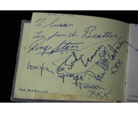 BEATLES AUTOGRAPHS x 2 - an autograph book from the 60's that contains not just one but 2 sets of Beatles autographs along wi