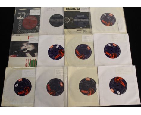 T. REX - Smashing collection of 12 x 7". Titles include London Boys (MARC 13 promo), One Inch Rock (RZ 3011), Debora (RZ 3008