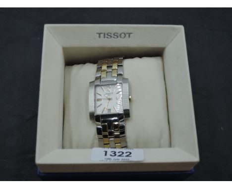 A gent's Tissot 1853 wrist watch, no: L860/960 having Arabic and baton numeral dial and date aperture to square face in steel