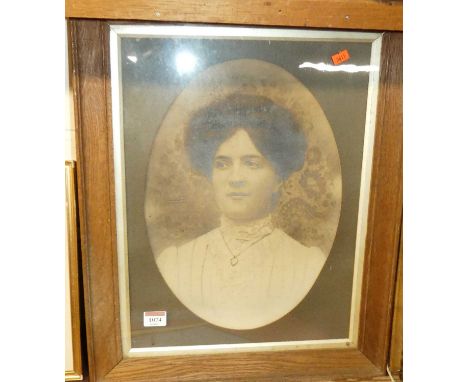 An Edwardian portrait print of Margaret Maryanne Sare, 37 x 27cm