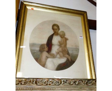 Edward Stott (1855-1918) - Mother and children, Fine Art Trade Guild lithograph, signed in pencil to the margin, framed as an