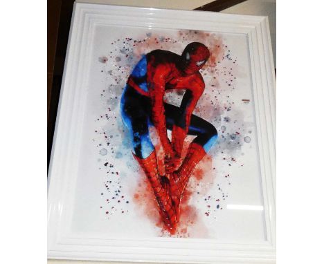 Spiderman, embellished print, 78 x 58cm