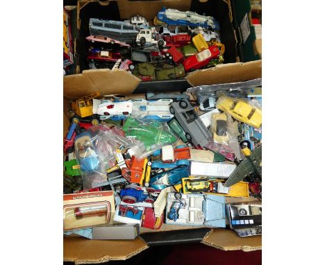 Two trays of mixed diecast, to include Corgi, Dinky Toys, Matchbox and other examples 