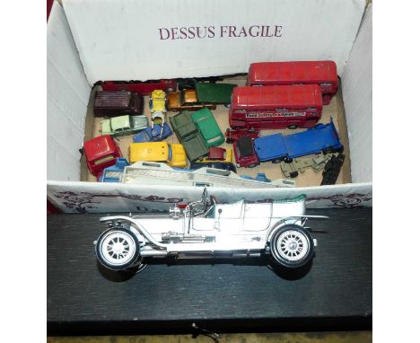 A collection of mixed vintage diecasts, to include Corgi, Dinky and others, together with a Bing 0 gauge tinplate station, an