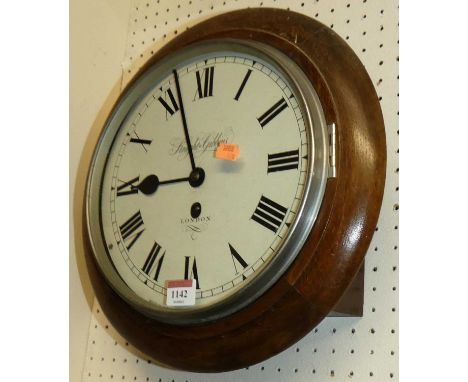 To be sold on behalf of the Ukraine Crisis appeal. An oak cased circular wall clock, the white enamel dial signed Knight &amp